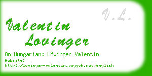 valentin lovinger business card
